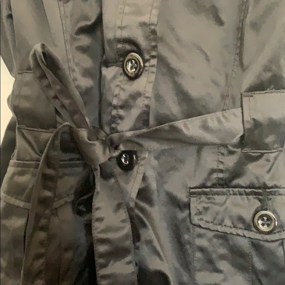 Satin black tie waist top - Picture 3 of 3